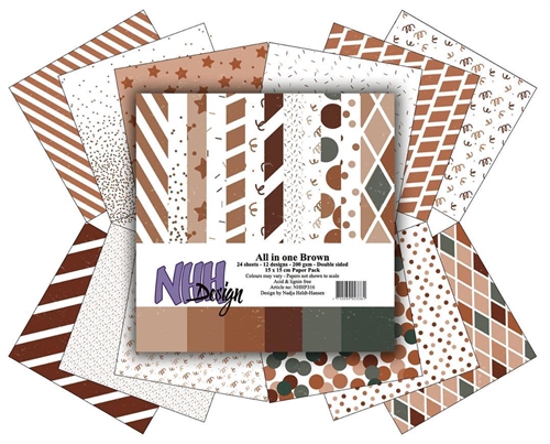  NHH Paperpad All in one Brown 24 ark dobbelsidet 15x15cm 200g